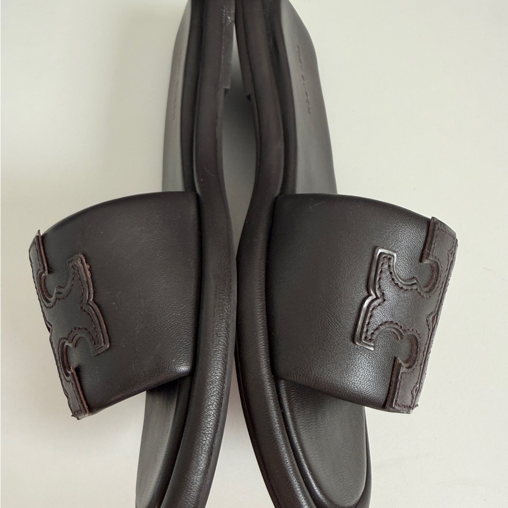 Tory Burch Dark Brown Sport Slides - Picture 3 of 4